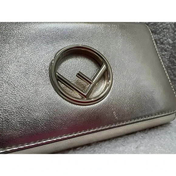 Fendi Metallic Gold Crossbody Bag - Like New with Logo Hardware - Picture 3 of 9